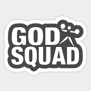 GOD SQUAD Cheerleader - White Letters Sticker